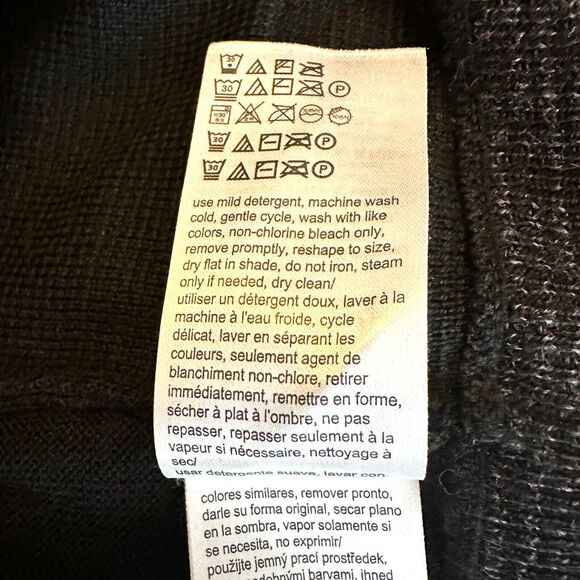 Calvin Klein Cardigan Men L Black Gray Euro Merino Sweater Preppy Classic NWOT - Picture 8 of 9